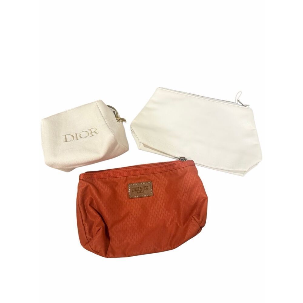 Set of 3 French brand makeup bags, Dior, kerastase, Delsey